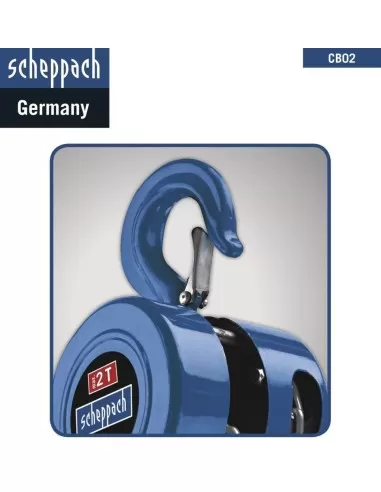 2 - Paranco manuale a catena fino a 2000kg Scheppach cb02 alzata massima 3mt