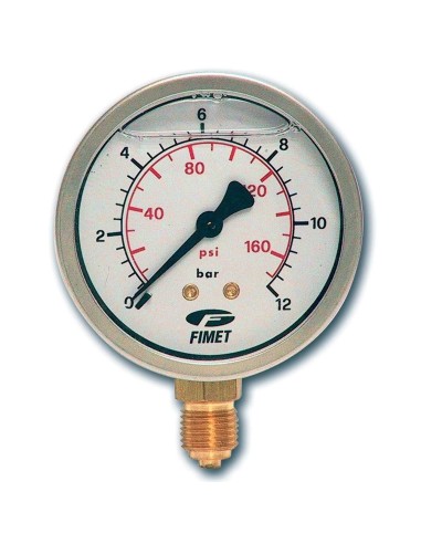 1 - Manometro inox prova pressione gomme pneumatici aria compressa
