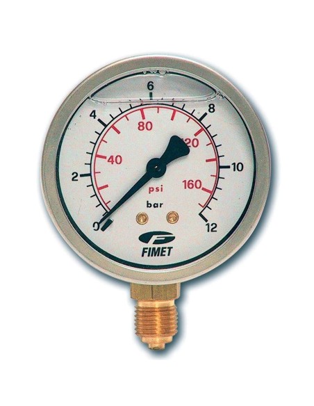 1 - Manometro inox prova pressione gomme pneumatici aria compressa