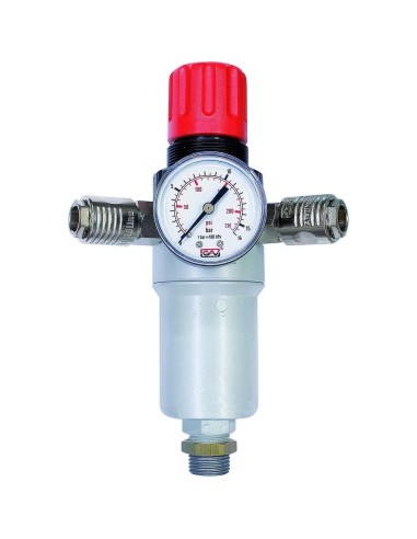 1 - Riduttore di pressione con filtro e rubinetti automatici 3/8"