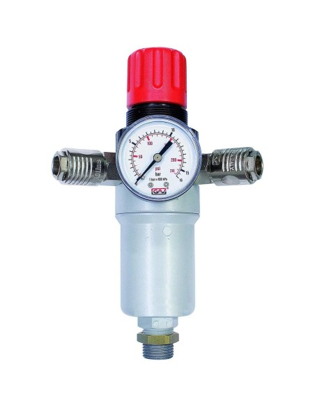 1 - Riduttore di pressione con filtro e rubinetti automatici 3/8"