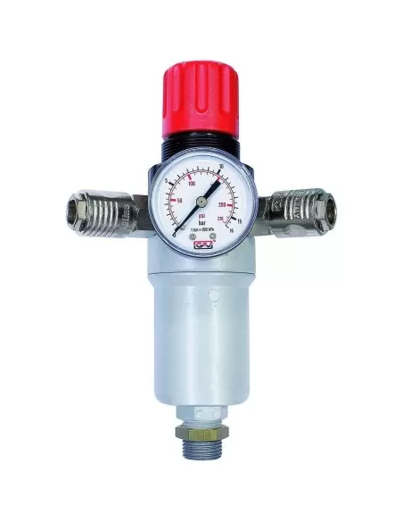 1 - Riduttore di pressione con filtro e rubinetti automatici 3/8"