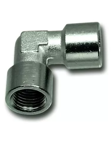 1 - Raccordo a "l" con due filetti femmina per aria compressa 1/4