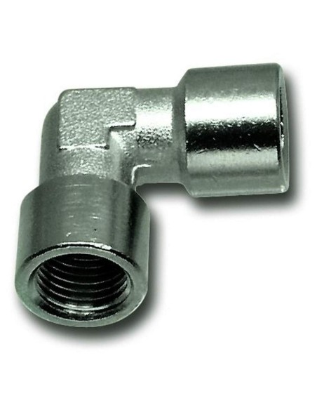 1 - Raccordo a "l" con due filetti femmina per aria compressa 1/4