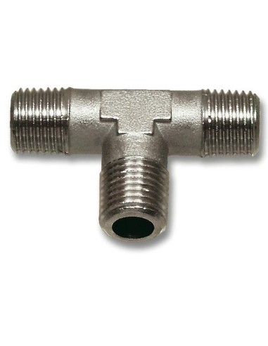 1 - Raccordo a "t" con tre filetti maschio per aria compressa 1/4