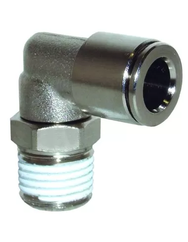 1 - Raccordo a "l" girevole automatico per tubo rilsan con filetto maschio 1/8" 6x4