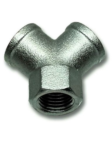 1 - Raccordo a "y" con tre filetti femmina per aria compressa 1/4