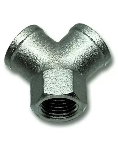 1 - Raccordo a "y" con tre filetti femmina per aria compressa 3/8