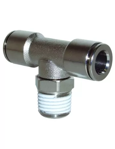 1 - Raccordo a "tc" girevole automatico per tubo rilsan con filetto maschio 1/4" 10x8