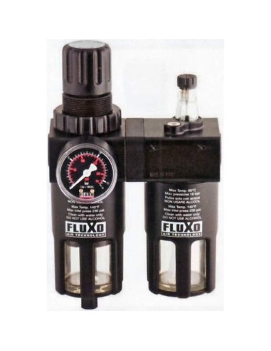 1 - Filtro regolatore di pressione e lubrificatore frl40g 1/4" con manometro e staffa per compressore