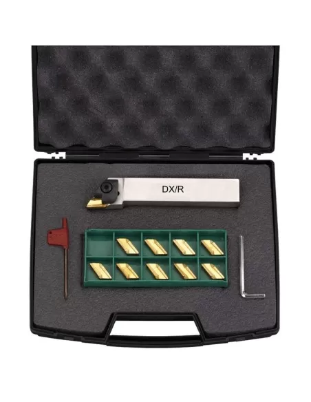 1 - UTENSILE PER ESTERNO CON INSERTI PER TORNIO METALLO STELO 25x25 mm FERVI KITCKJ25