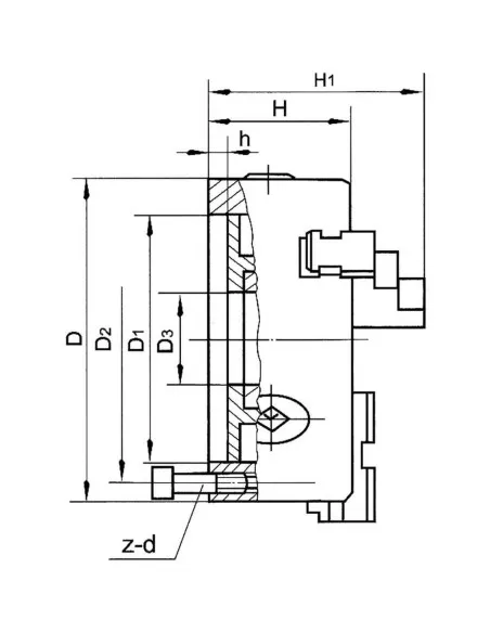 3 - MANDRINO AUTOCENTRANTE Ø 125 MM PER TORNIO GRIFFE 3 + 3 FERVI M049/125
