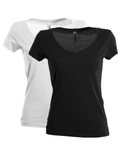 T shirt manica corta collo v Payper fencer maglia cotone donna ragazza