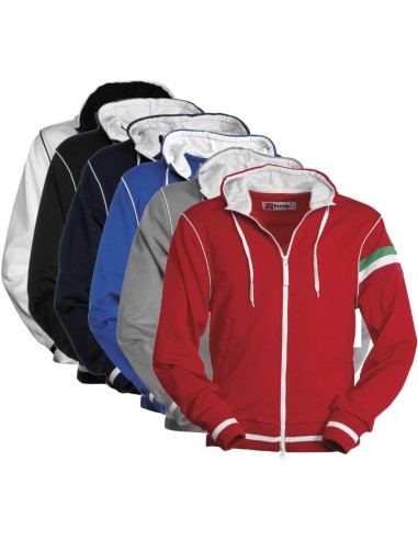 17 - Felpa estiva cappuccio zip Payper kansas tricolore poliestere donna leggera