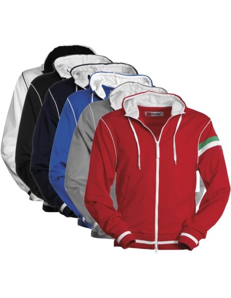 17 - Felpa estiva cappuccio zip Payper kansas tricolore poliestere donna leggera