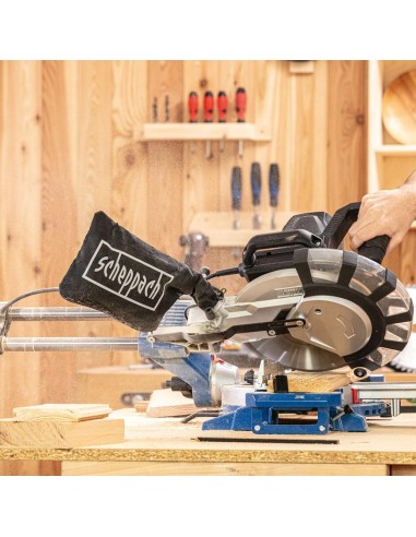 6 - Troncatrice radiale per legno 2200w ø255 Scheppach hm254spx con extra lama