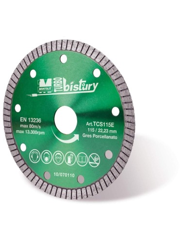 1 - DISCO DIAMANTATO 125 MM MONTOLIT TURMONT TCS125E PER CERAMICA E GRES PORCELLANATO
