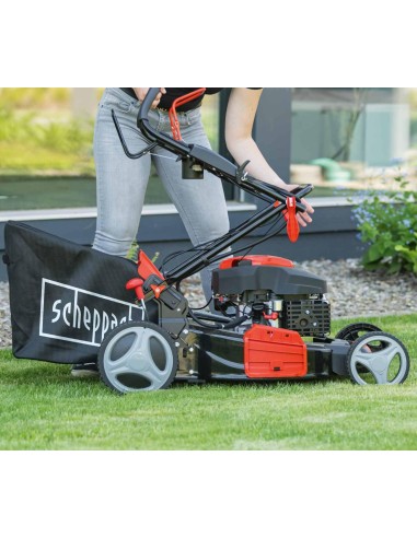 9 - Tagliaerba a scoppio semovente Scheppach ms225-53e avviamento elettrico 225cc 53cm