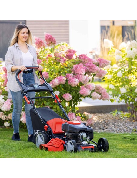 13 - Tagliaerba a scoppio semovente Scheppach ms225-53e avviamento elettrico 225cc 53cm