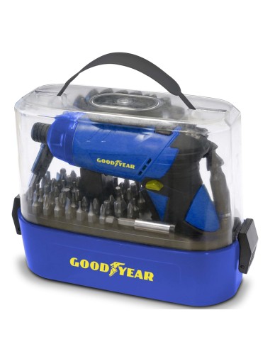 2 - Avvitatore a batteria 3,6v 1,3ah con torcia custodia set punte GOODYEAR gy1353ls