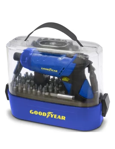 2 - Avvitatore a batteria 3,6v 1,3ah con torcia custodia set punte GOODYEAR gy1353ls