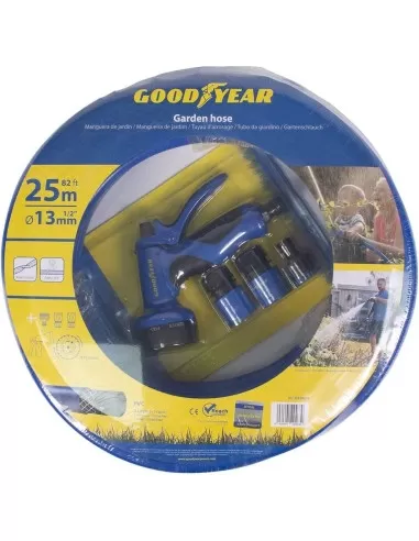1 - Tubo acqua irrigazione innaffiare acqua raccordi 1/2" 25mt GOODYEAR gy10039