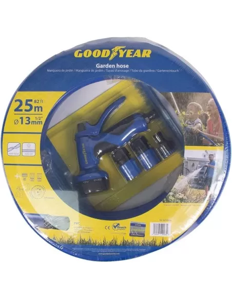 1 - Tubo acqua irrigazione innaffiare acqua raccordi 1/2" 25mt GOODYEAR gy10039