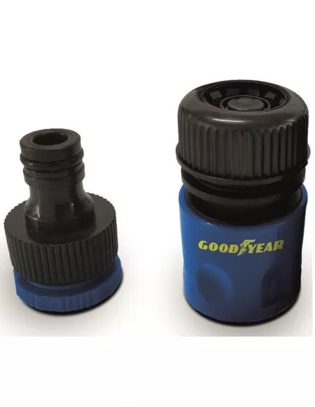 1 - Kit 2 raccordi tubo acqua irrigazione maschio femmina 1/2" GOODYEAR gy10046