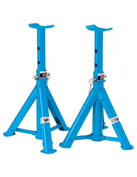 1 - Coppia cavalletti regolabili per auto 2 ton Fervi 0067