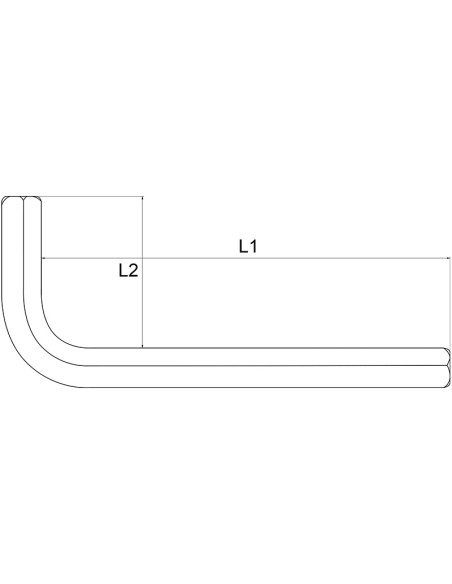 Chiave maschio a "l" esagonale 12 mm Fervi 0090/12