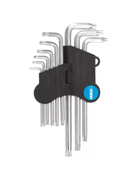 1 - Serie 9 chiavi torx lunghe a "l" Fervi 0220