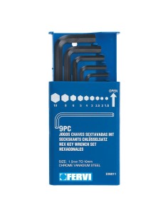 Serie 9 chiavi esagonali a "l" Fervi 0269