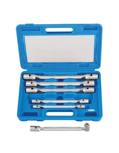 Serie chiavi snodate a doppia bussola 8x9 - 18x19 Fervi 0340s