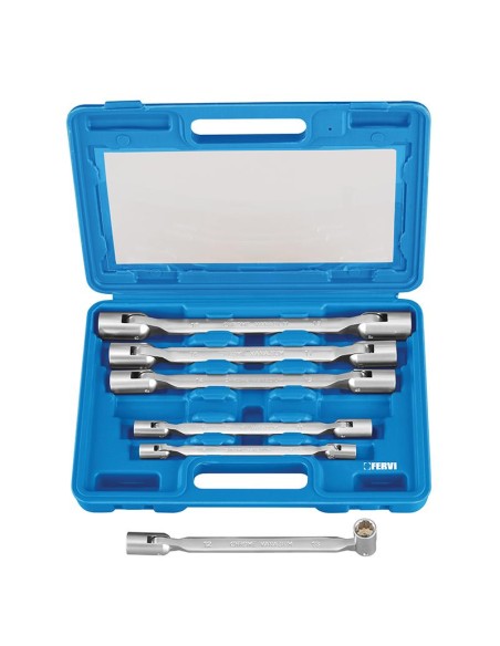 Serie chiavi snodate a doppia bussola 8x9 - 18x19 Fervi 0340s