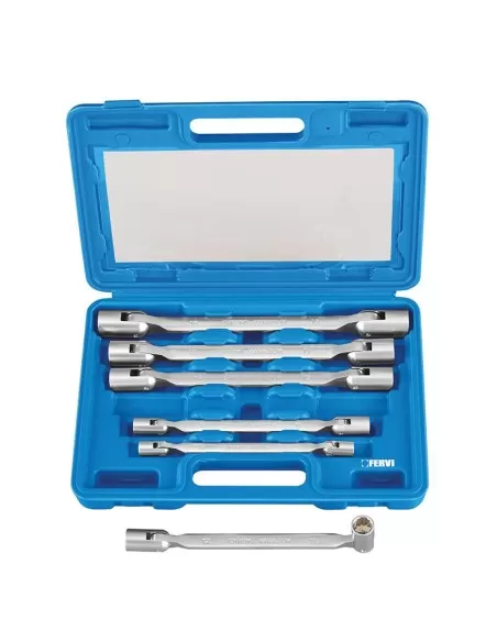 1 - Serie chiavi snodate a doppia bussola 8x9 - 18x19 Fervi 0340s