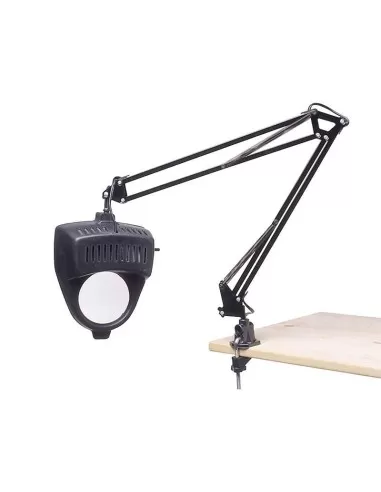 1 - Lampada snodata 230v con morsetto e lente d'ingrandimento Fervi 0344