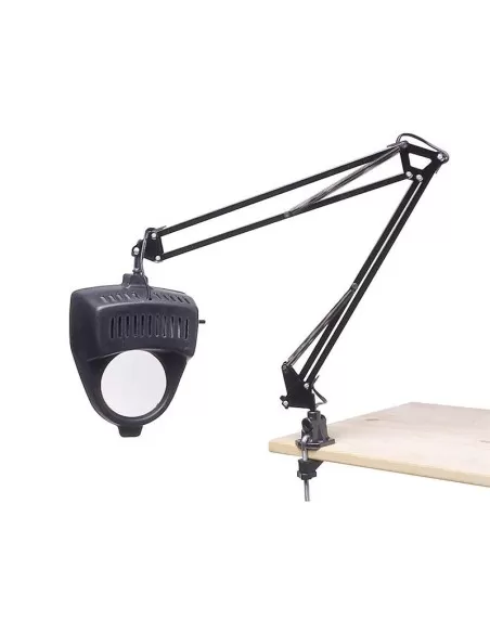 1 - Lampada snodata 230v con morsetto e lente d'ingrandimento Fervi 0344