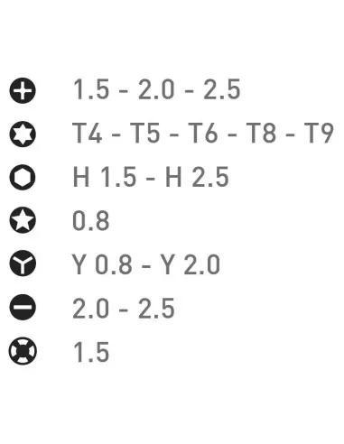 3 - Serie mini giraviti cacciaviti telescopici Fervi 0207