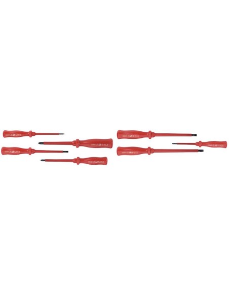 Set 6 giraviti cacciaviti x elettricisti a taglio e croce Fervi 0355