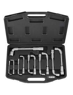 Serie chiavi a pipa doppie esagonali poligonali 6-19 mm Fervi 0393