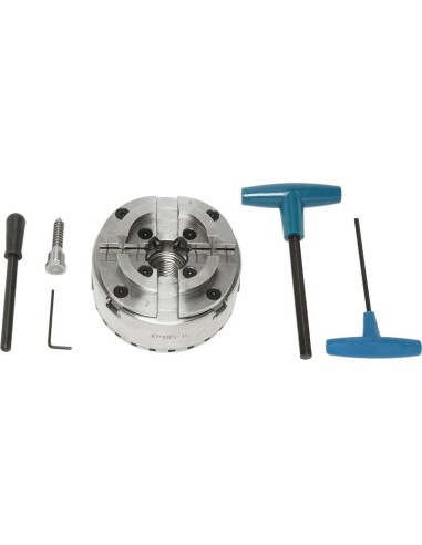 Mandrino 4 griffe autocentrante 95 mm 1ÔÇØ - 8 tpi per tornio legno Fervi 0425/100