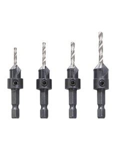 Serie 4 punte con svasatore per legno Fervi 0463