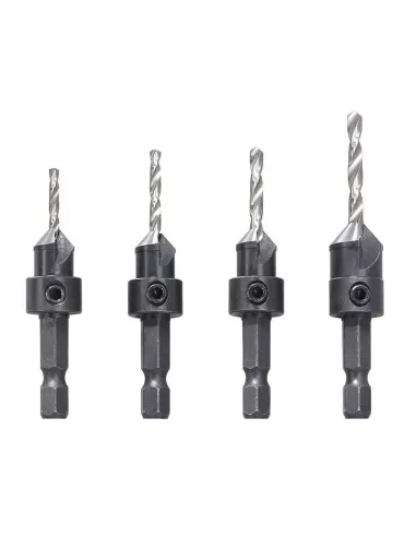 1 - Serie 4 punte con svasatore per legno Fervi 0463