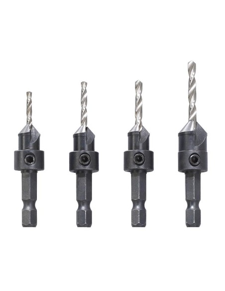 Serie 4 punte con svasatore per legno Fervi 0463