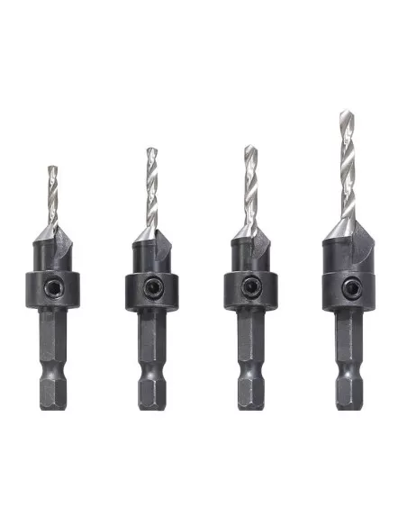 1 - Serie 4 punte con svasatore per legno Fervi 0463