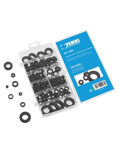 Assortimento 180 passacavi in gomma Fervi 0465
