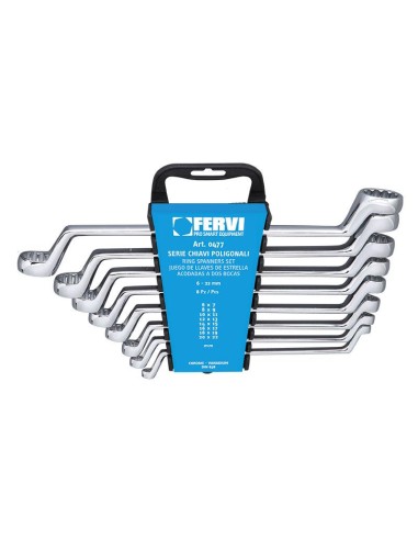 Serie 8 chiavi poligonali 6x7 - 22x22 Fervi 0477