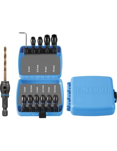 Serie porta punte con attacco 1/4'' x avvitatore Fervi 0524