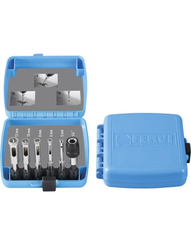 Serie punte frese diamantate attacco 1/4'' x avvitatore Fervi 0529