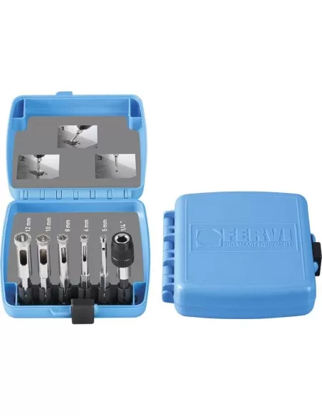 1 - Serie punte frese diamantate attacco 1/4'' x avvitatore Fervi 0529